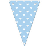 Bannière À Fanions Micro Hearts Blanc - Bleu Bébé (Deuxième drapeau)