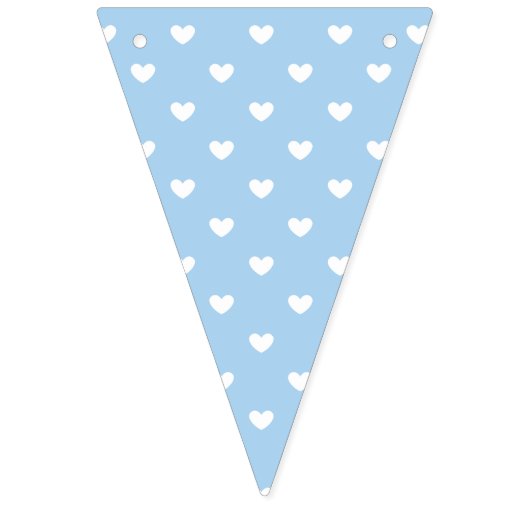 Bannière À Fanions Micro Hearts Blanc - Bleu Bébé (Premier drapeau)