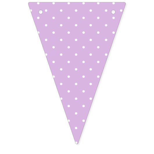 Bannière À Fanions Micro pois blanc - Lilas doux (Premier drapeau)