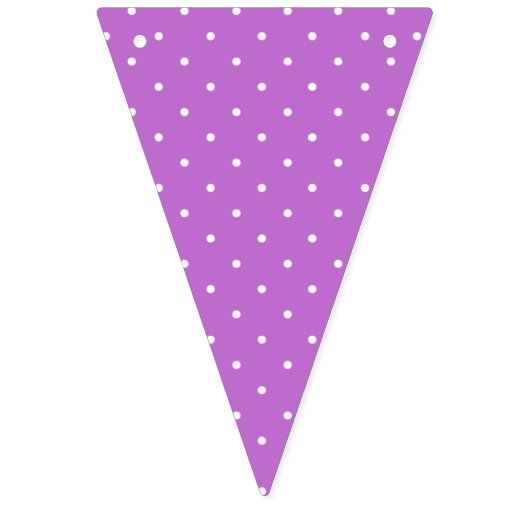 Bannière À Fanions Micro pois blanc - Orchidée violet (Premier drapeau)