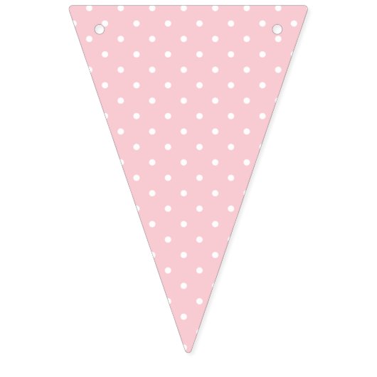 Bannière À Fanions Micro pois blanc - rose (Premier drapeau)
