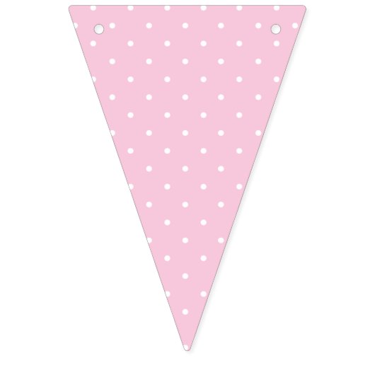 Bannière À Fanions Micro pois blanc - Rose clair (Premier drapeau)