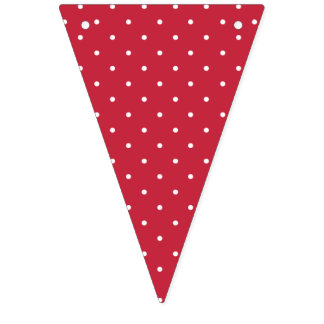 Bannière À Fanions Micro pois blanc - Rouge cerise