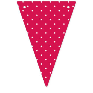 Bannière À Fanions Micro pois blanc - Rouge framboise