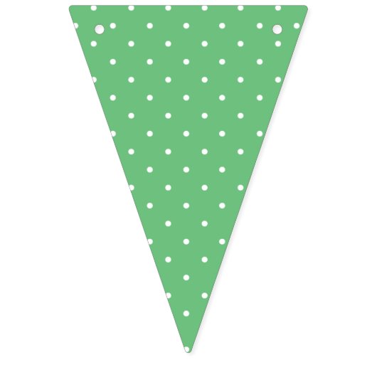 Bannière À Fanions Micro pois blanc - Vert d'été (Premier drapeau)