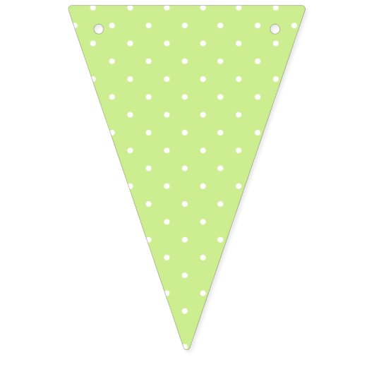 Bannière À Fanions Micro pois blanc - Vert printemps (Premier drapeau)