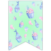 Bannière À Fanions mignonne cupcake Sweet sirène fête d'anniversaire (Premier drapeau)