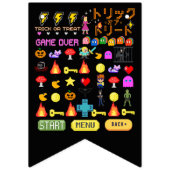 Bannière À Fanions Mikitiez vidéo pixel halloween chauve-souris éffra (Deuxième drapeau)