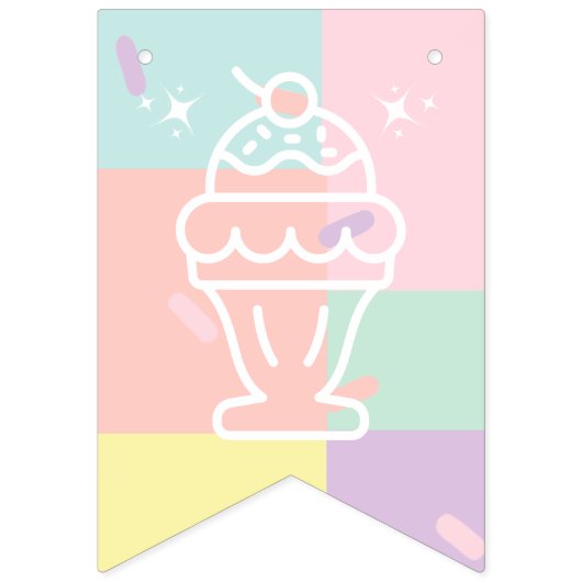 Bannière À Fanions Mlle à Mme Retro Fête des mariées de glace (Premier drapeau)