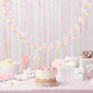 Bannière À Fanions Mlle à Mme. Retro Ice Cream Baby Shower Mariage