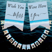 Bannière À Fanions Modèle de photo de plage bleue "J'aurais aimé que 