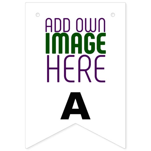 BANNIÈRE À FANIONS MODÈLE DE TEXTE D'IMAGE BLANCHE SIMPLE MODERNE (Premier drapeau)