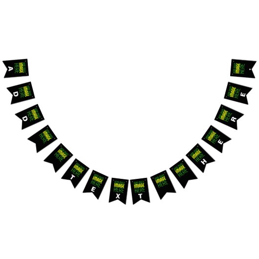 BANNIÈRE À FANIONS MODÈLE DE TEXTE D'IMAGE NOIRE SIMPLE ET MODERNE (Tout)