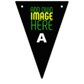 BANNIÈRE À FANIONS MODÈLE DE TEXTE D'IMAGE NOIRE SIMPLE ET MODERNE (Premier drapeau)