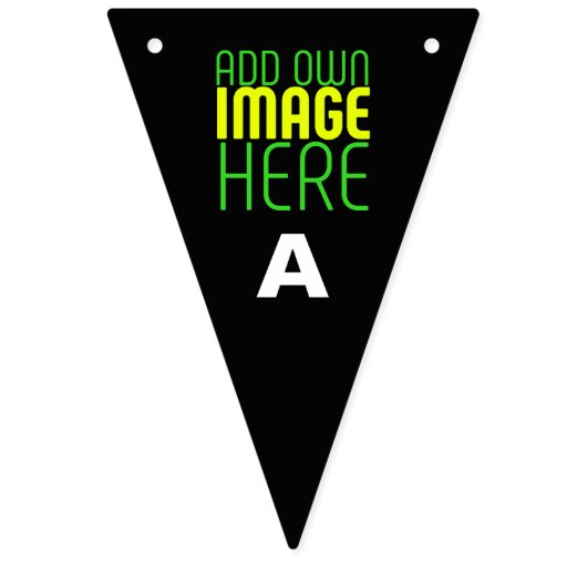 BANNIÈRE À FANIONS MODÈLE DE TEXTE D'IMAGE NOIRE SIMPLE ET MODERNE (Premier drapeau)