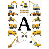 Bannière À Fanions Modern Construction Simple Kid's Birthday (Deuxième drapeau)