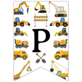 Bannière À Fanions Modern Construction Simple Kid's Birthday (Troisième drapeau)