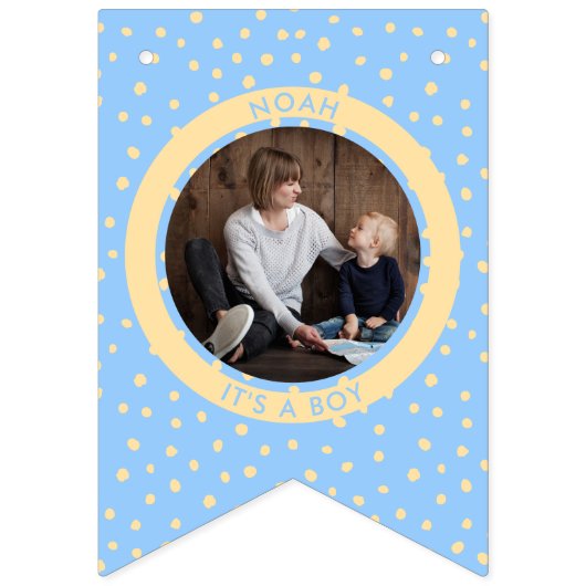 Bannière À Fanions Moderne C'est un garçon Nouveau bébé garçon Nouvea (Deuxième drapeau)