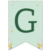 Bannière À Fanions Moderne Élégant Senior Green Thème Graduation (Troisième drapeau)