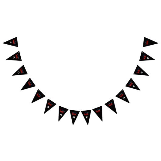 BANNIÈRE À FANIONS MODERNE ET MODERNE PERSONNALISABLE NOIR VÉRIFIÉ (Tout)