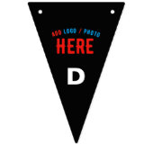 BANNIÈRE À FANIONS MODERNE ET MODERNE PERSONNALISABLE NOIR VÉRIFIÉ (Troisième drapeau)