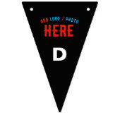 BANNIÈRE À FANIONS MODERNE ET MODERNE PERSONNALISABLE NOIR VÉRIFIÉ (Deuxième drapeau)