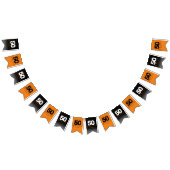 Bannière À Fanions Moderne Girly Orange 50 et fabuleux (Tout)