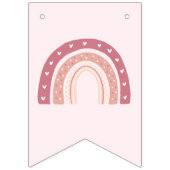 Bannière À Fanions Moderne Pastel rose arc-en-ciel Joyeux anniversair (Premier drapeau)
