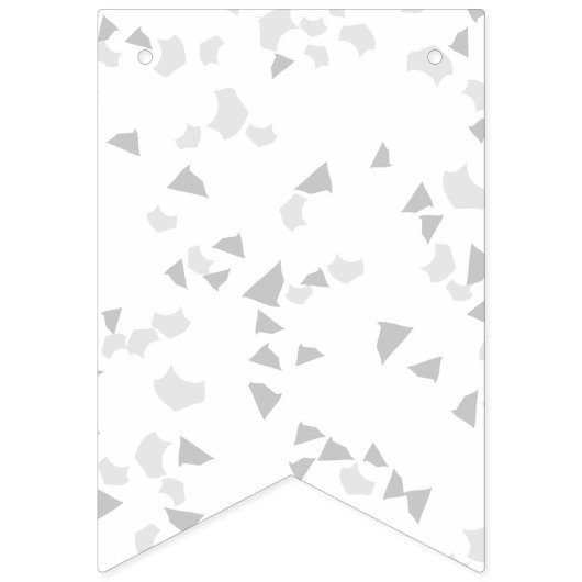Bannière À Fanions Moderne Simple Gris Boulet Terrazzo blanc (Premier drapeau)