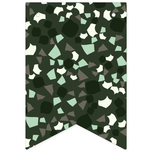 Bannière À Fanions Moderne Simple Noir Vert Terrazzo bund (Premier drapeau)