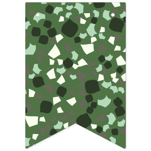 Bannière À Fanions Moderne Simple Olive Green Terrazzo bunt (Premier drapeau)