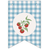 Bannière À Fanions Moisson d'été Plaid Rustique Botanique Bleu doux (Deuxième drapeau)