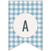 Bannière À Fanions Moisson d'été Plaid Rustique Botanique Bleu doux (Premier drapeau)