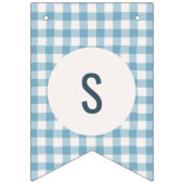 Bannière À Fanions Moisson d'été Plaid Rustique Botanique Bleu doux (Troisième drapeau)