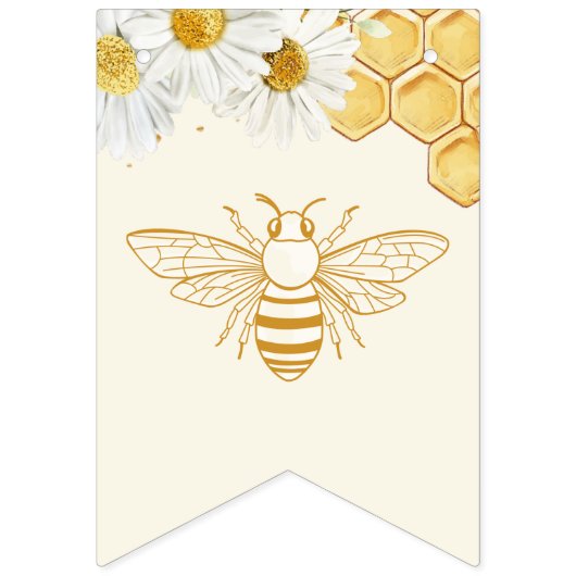 Bannière À Fanions Mommy To Bee Bumblebee Baby shower de miel arroser (Premier drapeau)