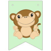 Bannière À Fanions Monkey Anniversaire Vert (Premier drapeau)