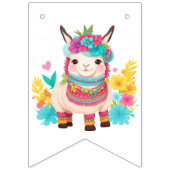 Bannière À Fanions Monogram llama bébé crèche art mur. (Deuxième drapeau)