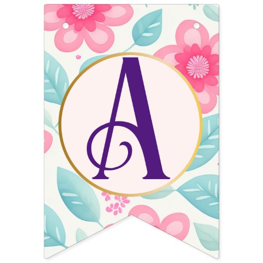 Bannière À Fanions Monogram llama bébé crèche art mur. (Premier drapeau)