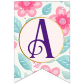 Bannière À Fanions Monogram llama bébé crèche art mur. (Troisième drapeau)