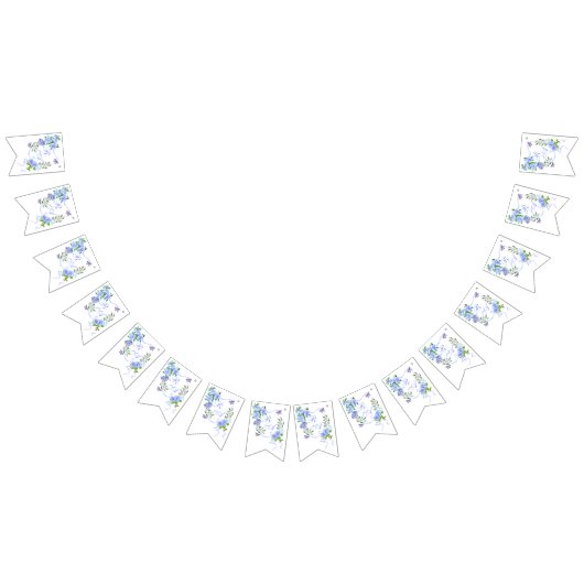 Bannière À Fanions Monogramme de ruban Rose bleu (Tout)