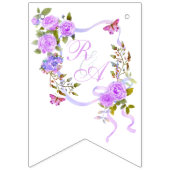 Bannière À Fanions Monogramme de ruban violet Rose (Deuxième drapeau)