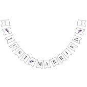 Bannière À Fanions Monogramme floral Script botanique Mariage violet (Tout)