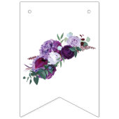 Bannière À Fanions Monogramme floral Script botanique Mariage violet (Deuxième drapeau)