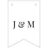 Bannière À Fanions Monogramme floral Script botanique Mariage violet (Premier drapeau)