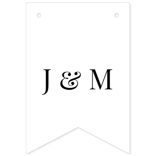 Bannière À Fanions Monogramme floral Script botanique Mariage violet (Premier drapeau)