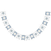 Bannière À Fanions Monogramme Mariage bleu foncé (Tout)