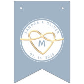 Bannière À Fanions Monogramme Mariage bleu foncé (Deuxième drapeau)