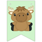 Bannière À Fanions Moose Birday Party Green (Premier drapeau)