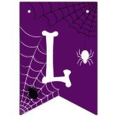 Bannière À Fanions Mortalité de bienvenue d'Halloween violet noir (Troisième drapeau)