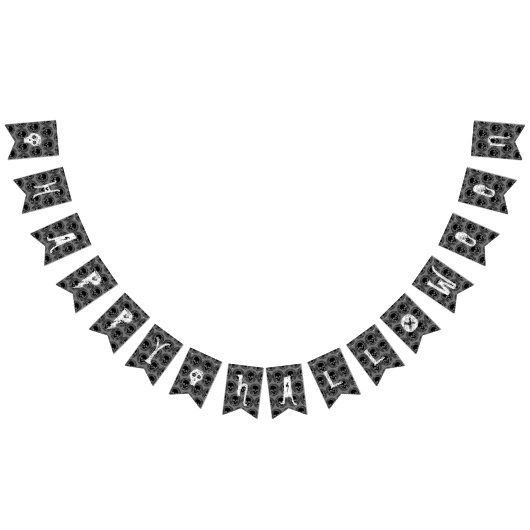 Bannière À Fanions Motif crâne Élégant Amusement Halloween Goth N'imp (Tout)